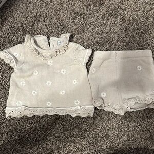 Baby Beige Knit Outfit Set